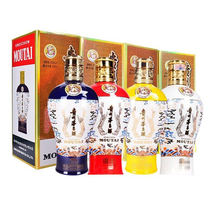 贵州茅台酒53度茅台中信金陵四色组合装酱香型白酒500ml*4瓶【价格图片