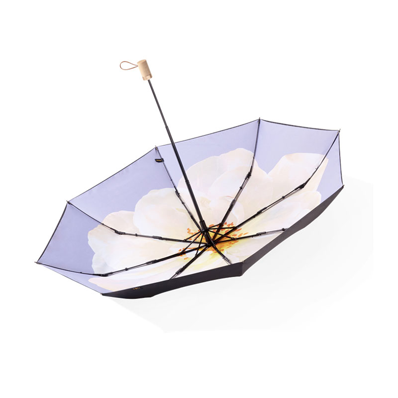 蕉下双层太阳伞女晴雨两用折叠雨伞防晒防紫外线小黑伞全身遮阳伞高清大图