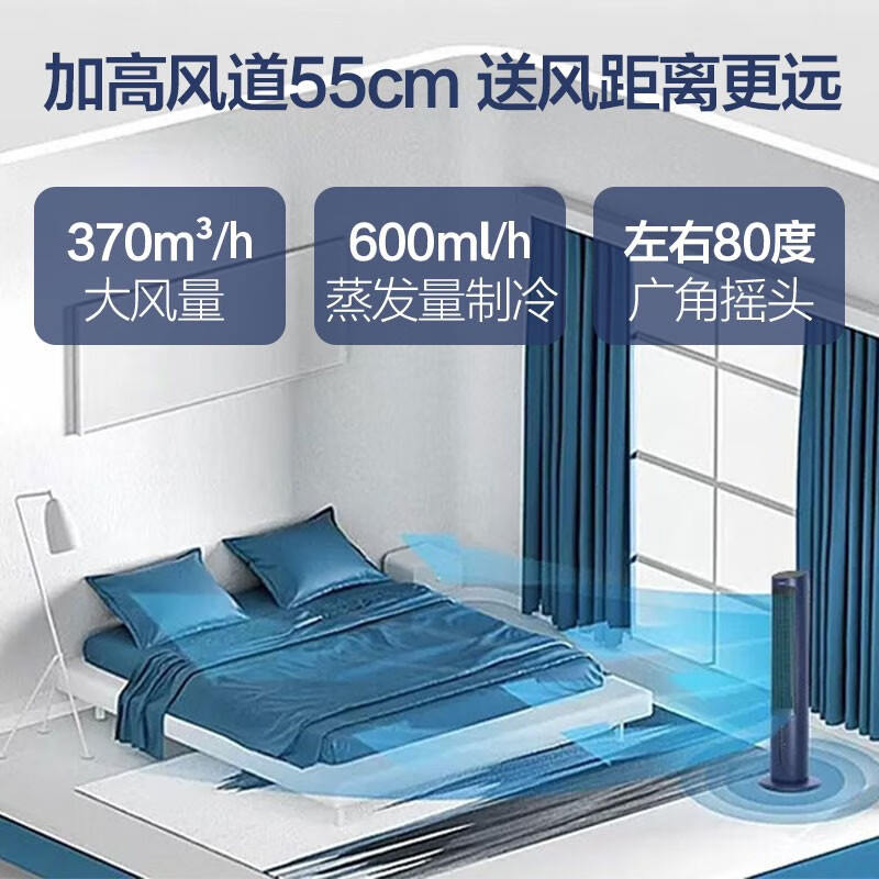 格力(GREE)空调扇制冷风扇家用水冷风机遥控无叶风扇小空调冰晶制冷机办公室卧室客厅冷气扇4升水箱KS-04S70Dg高清大图