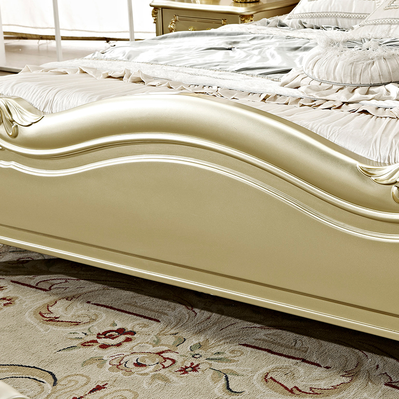 犇鑫西牛欧式床1.5米单人床宫廷风主卧双人实木卧室家具公主婚床1.8米