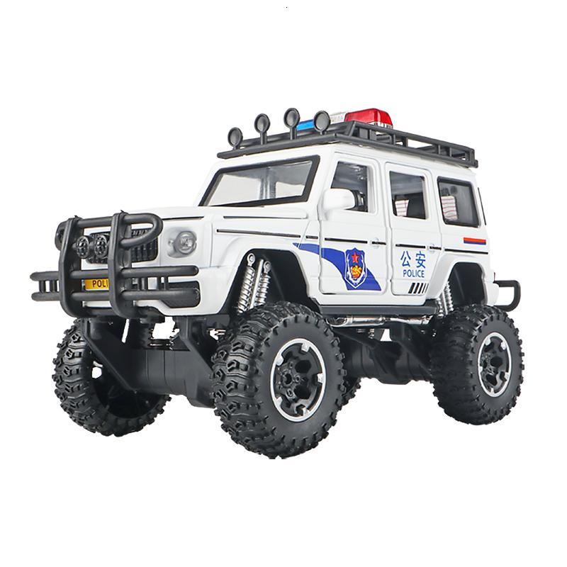 仿真132大轮版g63越野车警车车模儿童玩具车特警公安汽车模型公安白色