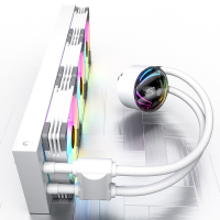 爱国者银河T360一体式水冷CPU散热器PWM温控风扇 散热器套装台式电脑机箱幻彩风扇炫彩ARGB灯效 白色[5V3针]