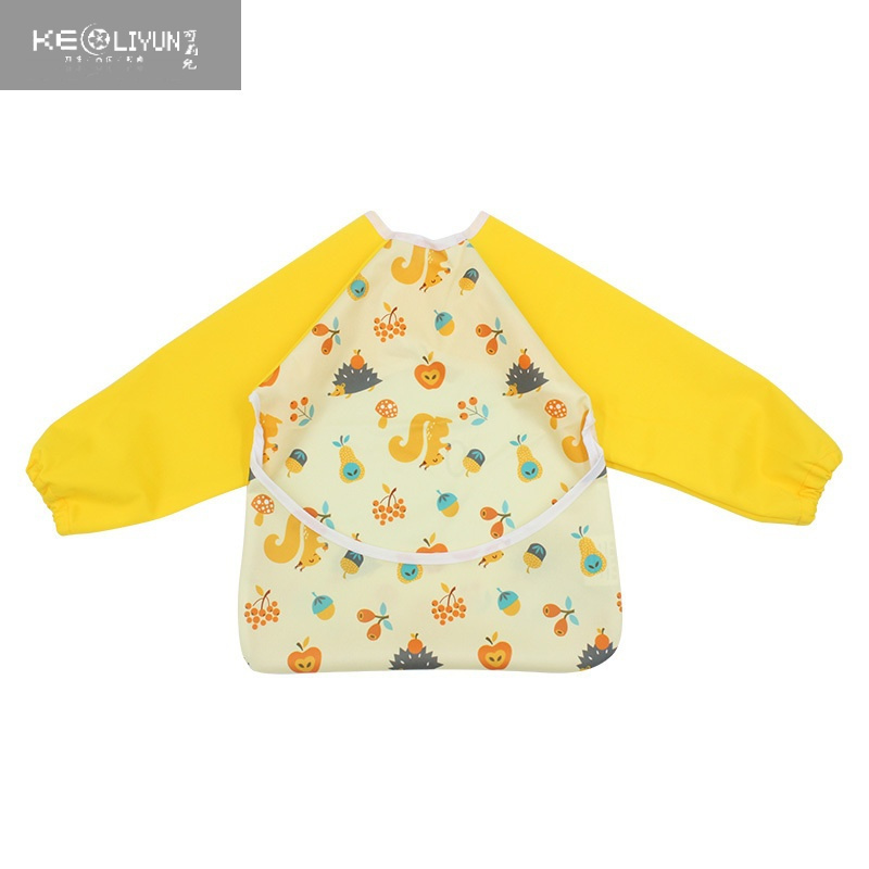 可莉允妮姆宝宝吃饭围兜婴幼儿童全身防水透气反穿画画围裙美术课罩衣