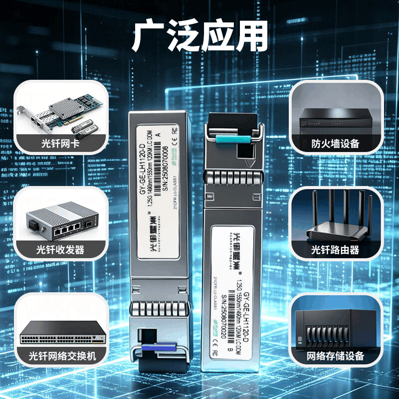 光御星洲GY-GE-LH120-D 1.25G千兆单模单纤120KM 1490/1550nm LC接口一对图片