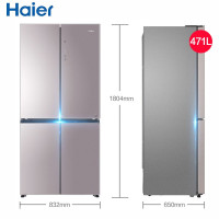 【二手99新】Haier/海尔BCD- 471WDCD 471升风冷无霜变频冰箱 十字对开门四门多门 钢化玻璃彩晶 样品机