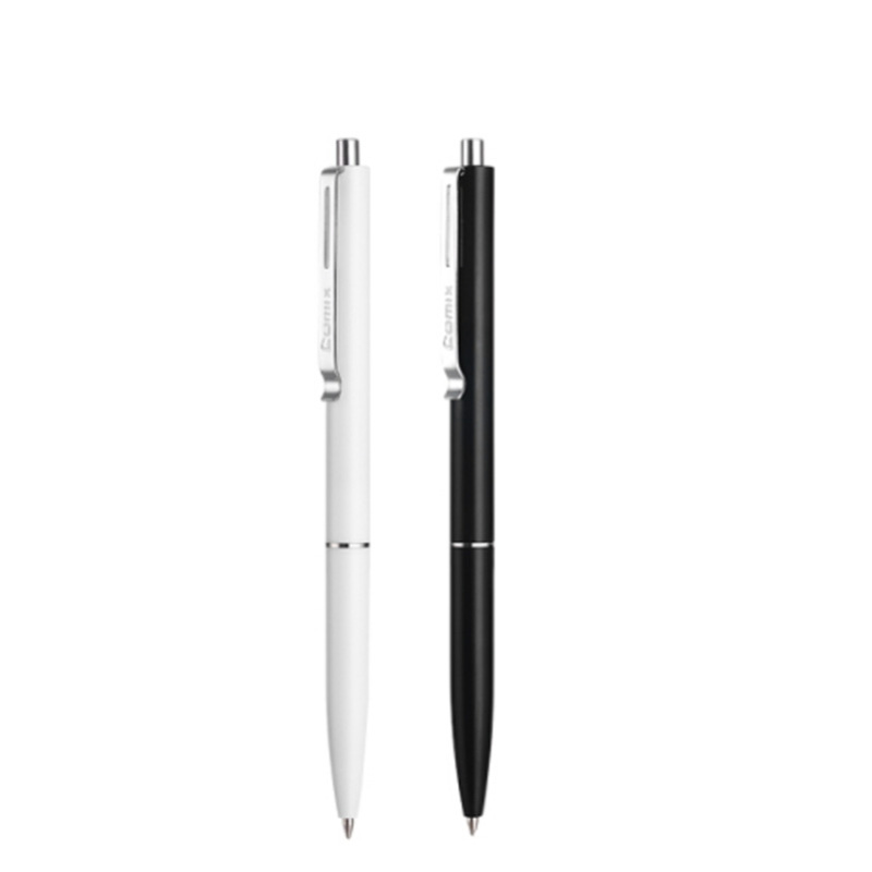 齐心BP105R 黑色按动圆珠笔中油笔0.5mm (12支/盒 )