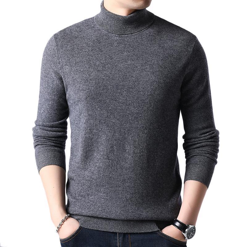 花花公子品牌服饰高领100纯羊绒衫男装时尚休闲修身男士毛衣打底衫