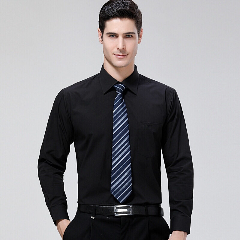 男士职业棉质尖领正装免烫棉正装衬衣