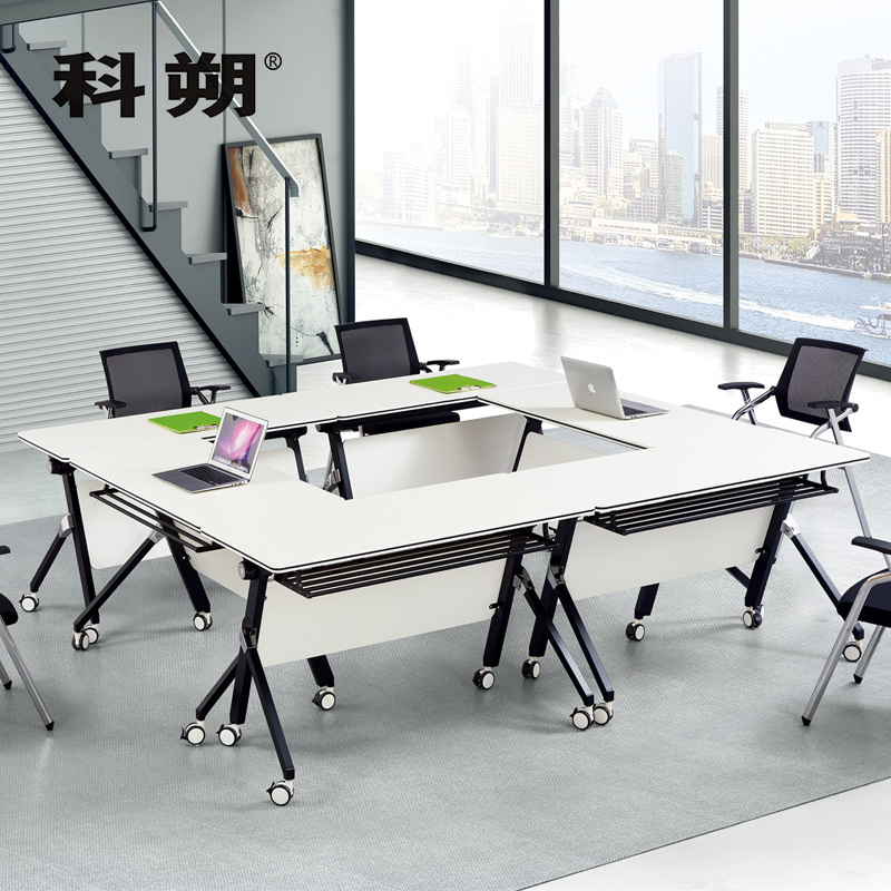 科朔 折叠桌条桌长条会议桌翻版桌会议桌1400W*600D*750H FT-10514