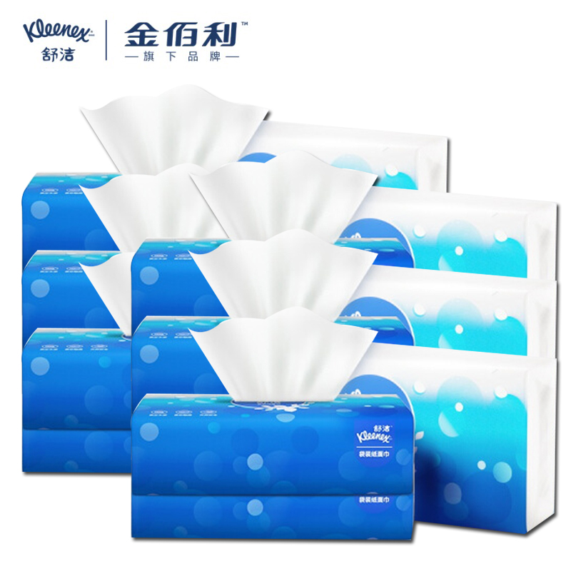 舒洁抽纸面巾纸 2层 150抽×18包 大尺寸L码 原生木浆 94466-10高清大图