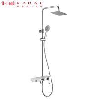 科勒旗下品牌KARAT卡丽卫浴梅瑞狄斯双花洒淋浴柱浴室挂墙式沐浴淋雨淋浴器花洒喷头套装21361T-CP