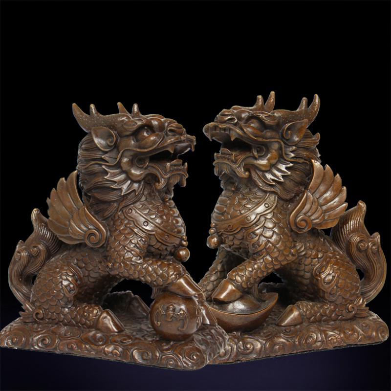 美帮汇铜摆件一对大号物招子摆设工艺品家居装饰品高清大图