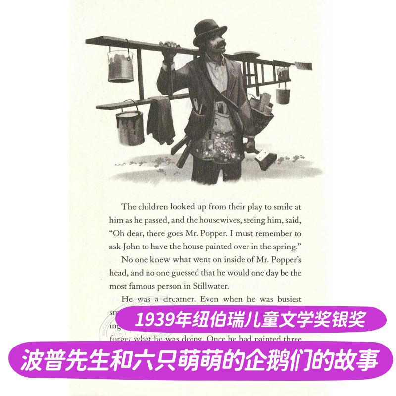 [正版]波普先生的企鹅 英文原版Mr. Popper’s Penguins纽伯瑞儿童文学奖银奖 国际大奖小说 幽默暑期高清大图