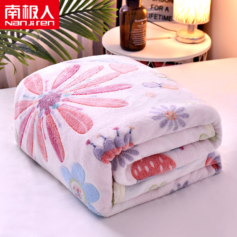 雪花绒毛毯被子单人保暖法兰绒珊瑚绒毯子床单学生宿舍盖毯春夏秋冬季高清大图