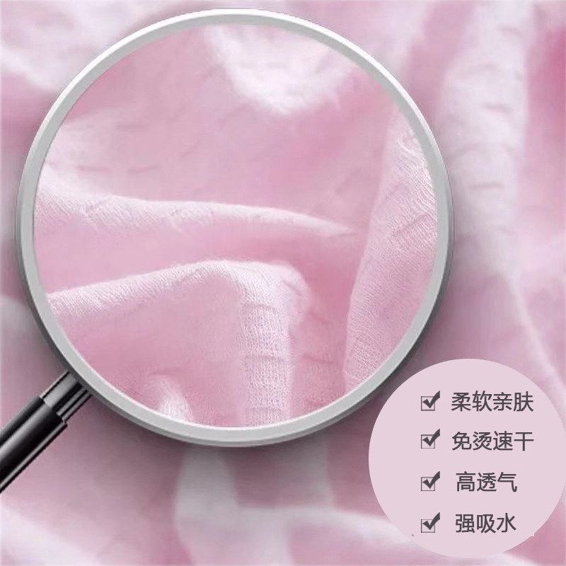 华夫格四季浴袍春秋宽松性感长款情侣睡衣睡裙酒店吸水睡袍睡衣女高清大图