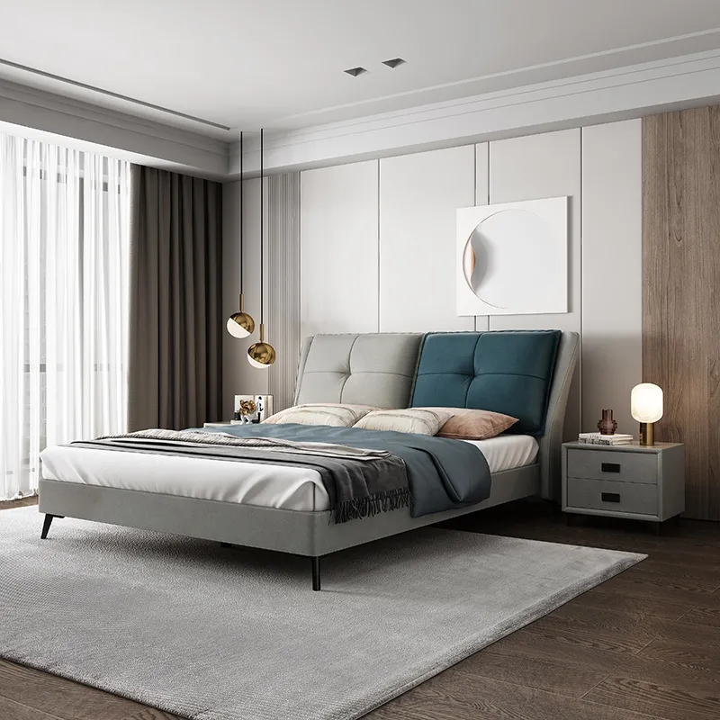 兰秀家居北欧极简科技布床主卧18米现代简约15米双人床储物婚床