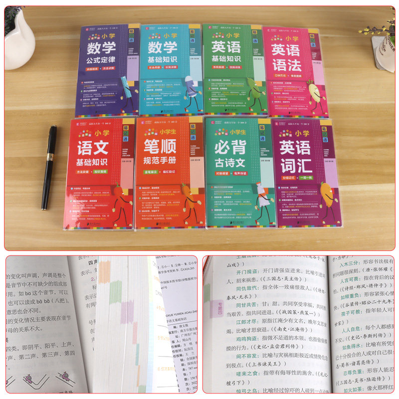 小学数学基础知识 小学通用 [正版]2024版易佰图书易记通全彩版小学语文英语数学基础知识古诗文笔顺规范手册数学公式词汇高清大图