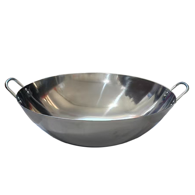 炯毅 不锈钢双耳炒锅无涂层尖底锅电磁炉燃气 双耳炒锅 50cm 个