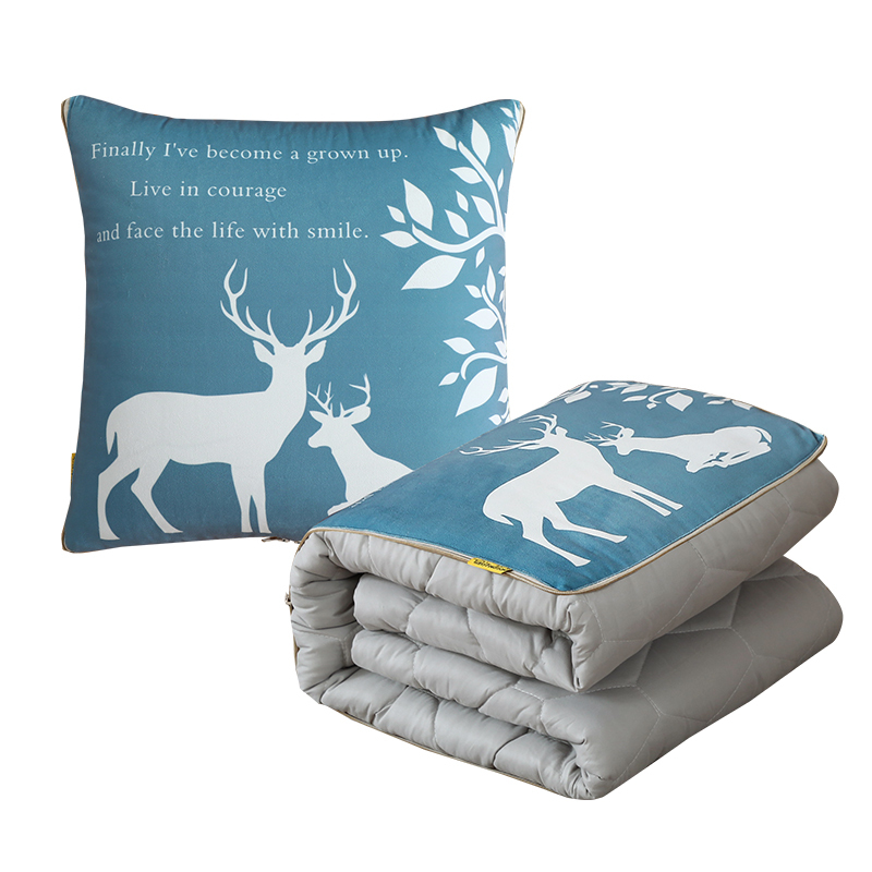 敬平北欧抱枕被子两用汽车内折叠三合一午休夏凉被床头靠枕头diy定制