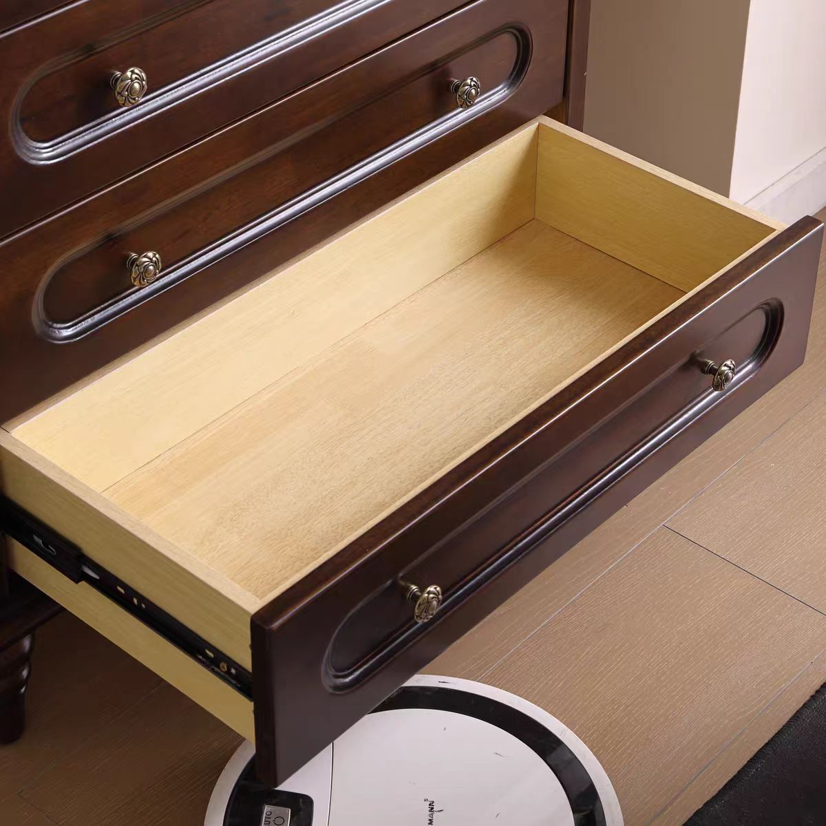 中古风复古实木五斗柜客厅靠墙斗橱卧室法式美式收纳储物柜子高清大图