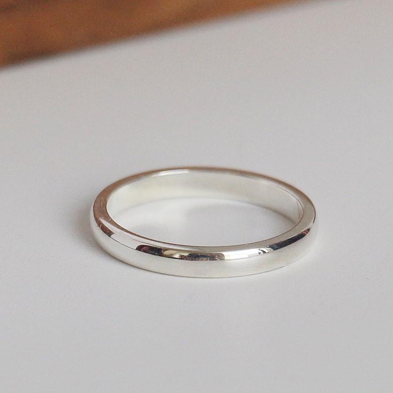 S925纯银简约经典时尚光面圆肚闭口银戒指尾戒素银指环支持刻字女送女朋友老婆情人节七夕生日礼物