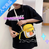 封后帆布斜挎包女百搭ins少女夏季日系可爱学生小包包简约小众单肩包女斜挎包