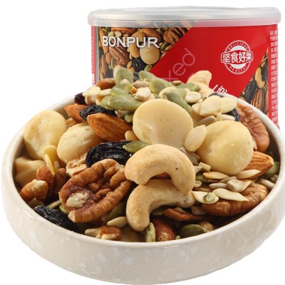 坚食好果 混合坚果腰果巴达木碧根果仁休闲零食干果铁罐装200g