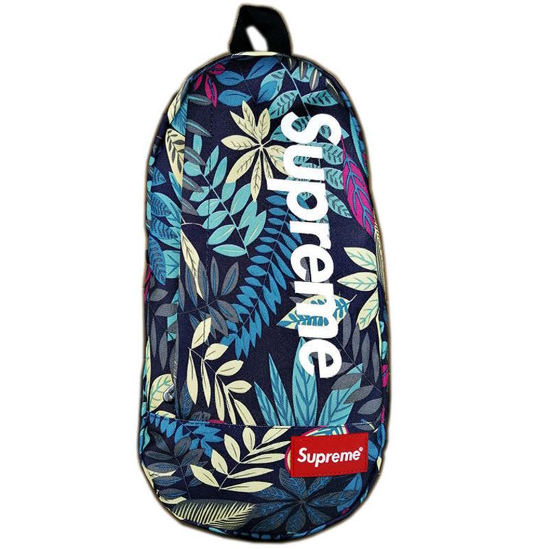 男士包supreme胸包大韩版女包学生书包帆布潮流ins单肩背包斜挎包红