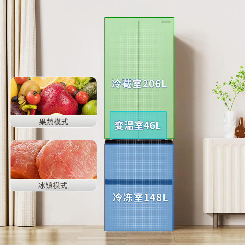 松下(Panasonic)小海豚冰箱400升四开门家用电冰箱法式多门超薄嵌入式变频风冷无霜NR-GD40WPA-W