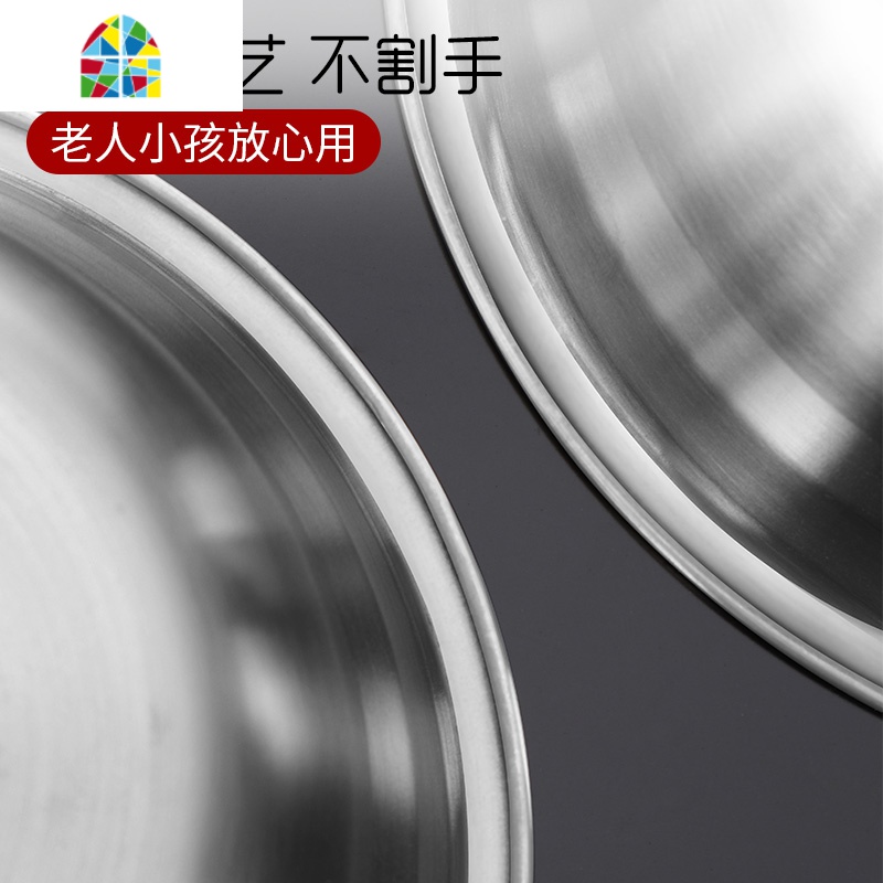 304不锈钢碗家用米饭碗汤碗厨房大号不锈钢盆汤盆装菜洗菜盆单个 FENGHOU 30424CM加厚深汤盆高清大图
