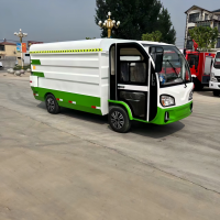 小窝厘物业小区电动尾板车封闭式货箱垃圾清运车 小型四轮8桶垃圾车