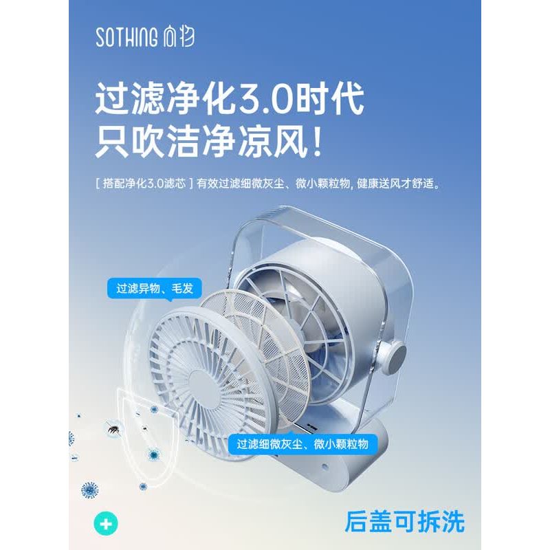 向物桌面风扇-Air 17 DSHJ-S-2517 天空蓝 2000mAh高清大图