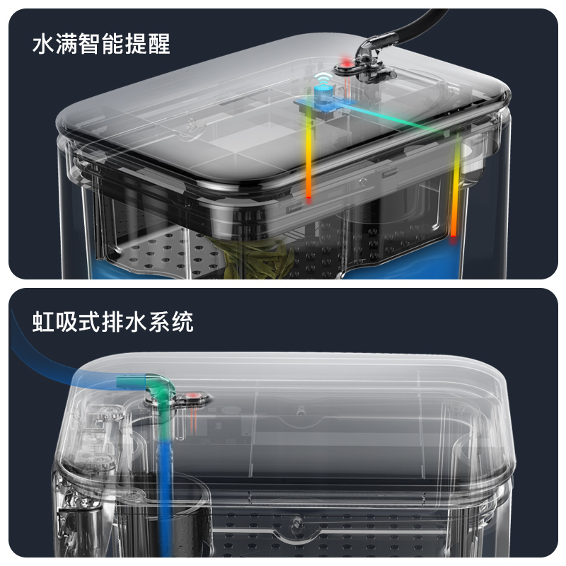 优百纳/Upella 智能茶水桶不锈钢茶渣垃圾桶 过滤废水排水 客厅办公室家庭 8L