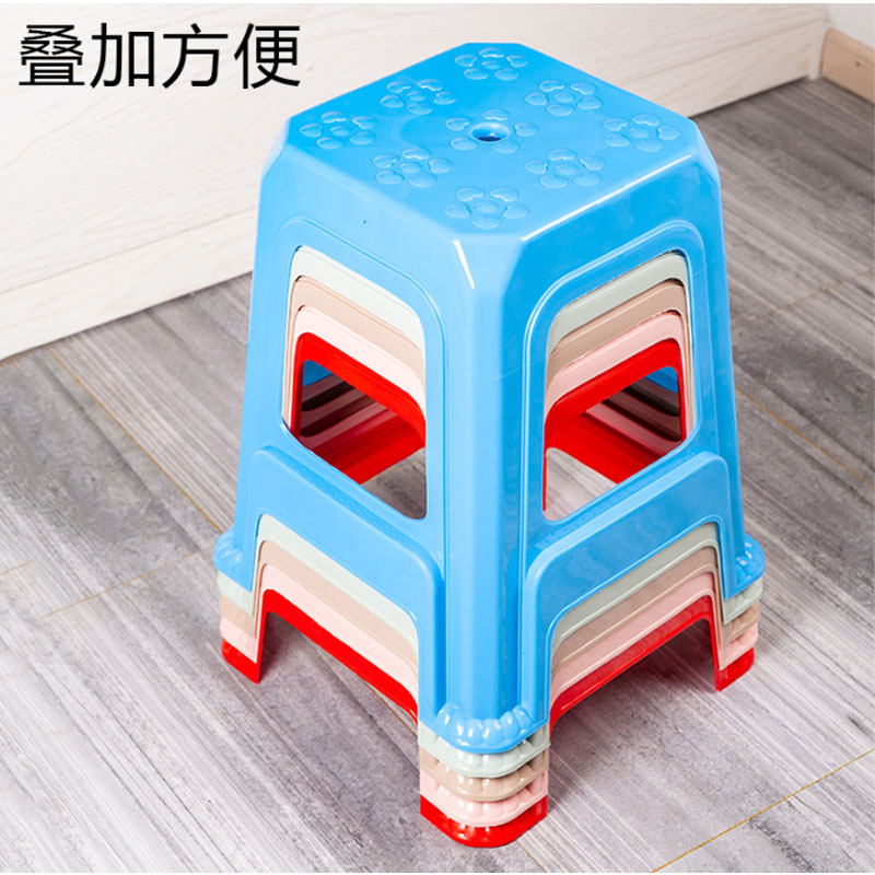 嘉创优品 塑料凳子 家用 加厚成人 方凳 大小板凳 换鞋凳 加厚款4个装高清大图