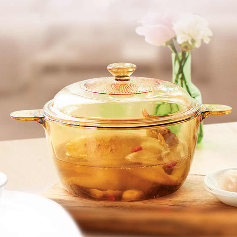 康宁VISIONS 晶彩系列 透明锅1.5L黄盒高清大图