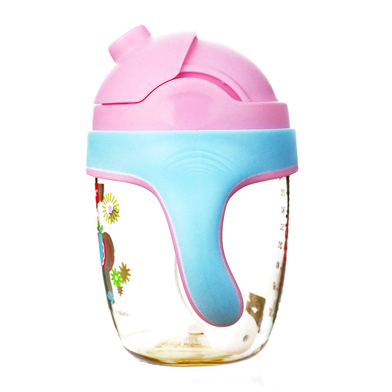 费雪牌(FISHER-PRICE)PPSU学饮杯水杯 FP-8052粉色 240ML 适用年龄:6个月以上