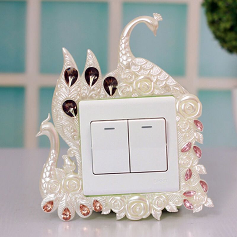 开关贴环保彩绘手工创意开关套插座贴开关保护贴套亚克力树脂开关贴
