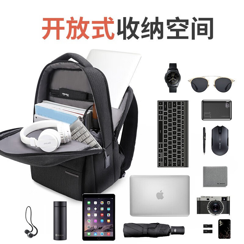 维多利亚旅行者轻奢商务通勤笔记本电脑包双肩包USB充电口背包9016 15.6英寸高清大图