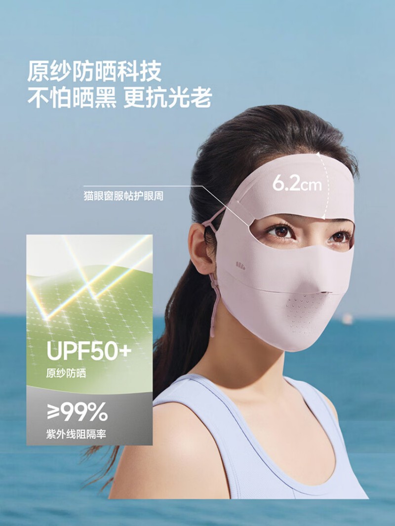 蕉下(BENEUNDER)防晒面罩遮全脸冰丝防晒口罩 轻薄无痕防晒面罩AL204高清大图