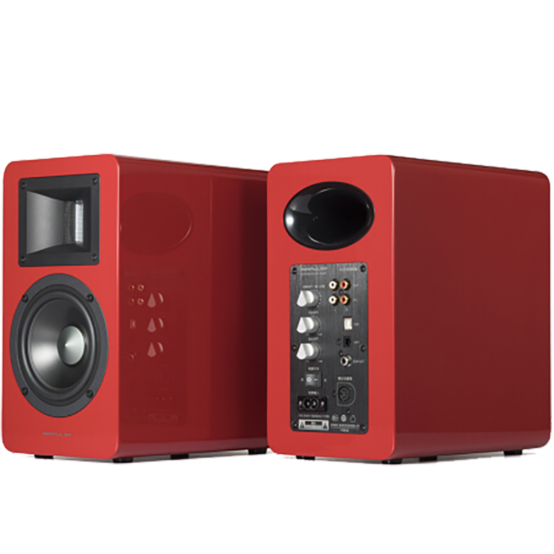 EDIFIER/漫步者 A100无线蓝牙HIFI电视客厅2.0木质音箱低音炮音响 红色
