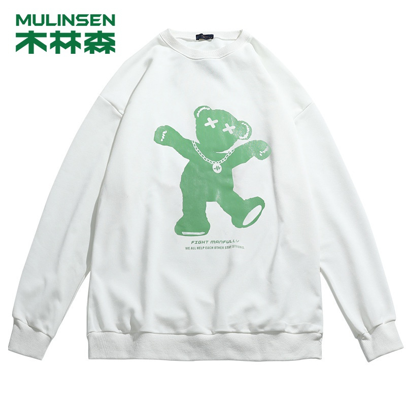 [直营]木林森(MULINSEN)温感变色卫衣男秋冬新款潮牌小熊情侣上衣外套