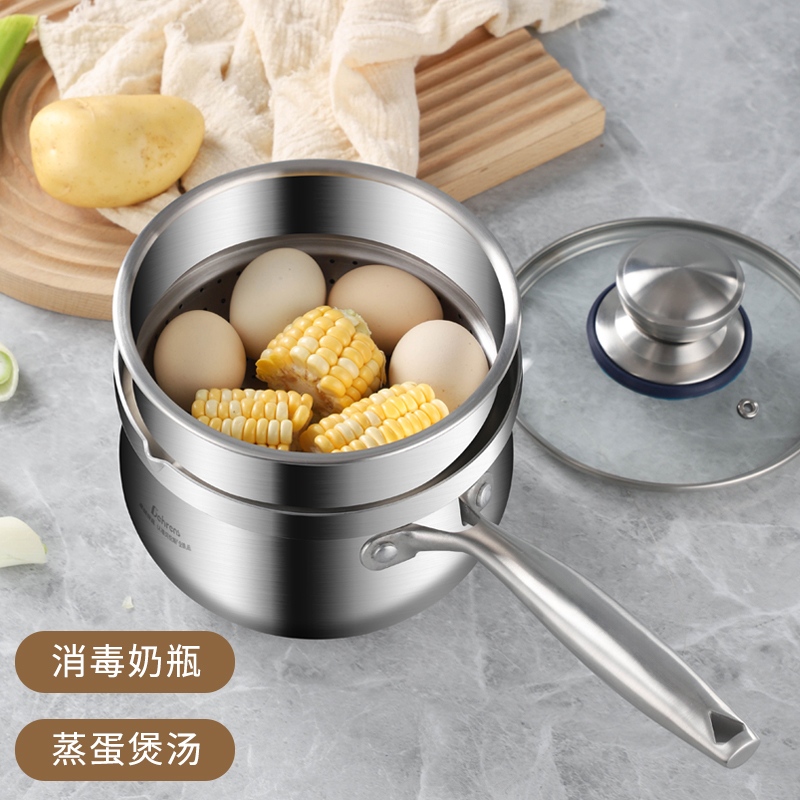 贝伦斯16cm企鹅三层钢蒸奶锅+蒸格BLS-GEZNG16高清大图