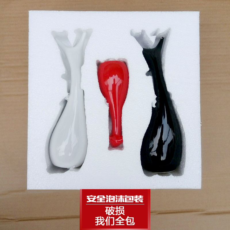 装饰品现代简约三口之家鹿可爱创意客厅卧室电视柜工艺品陶瓷摆件 三维工匠 福“相”组合高清大图