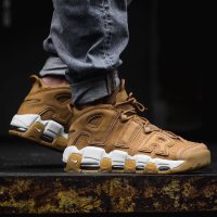 Nike Air More Uptempo '96男士中帮篮球鞋皮蓬乔治城蓝灰配色 缓震气垫实战战靴
