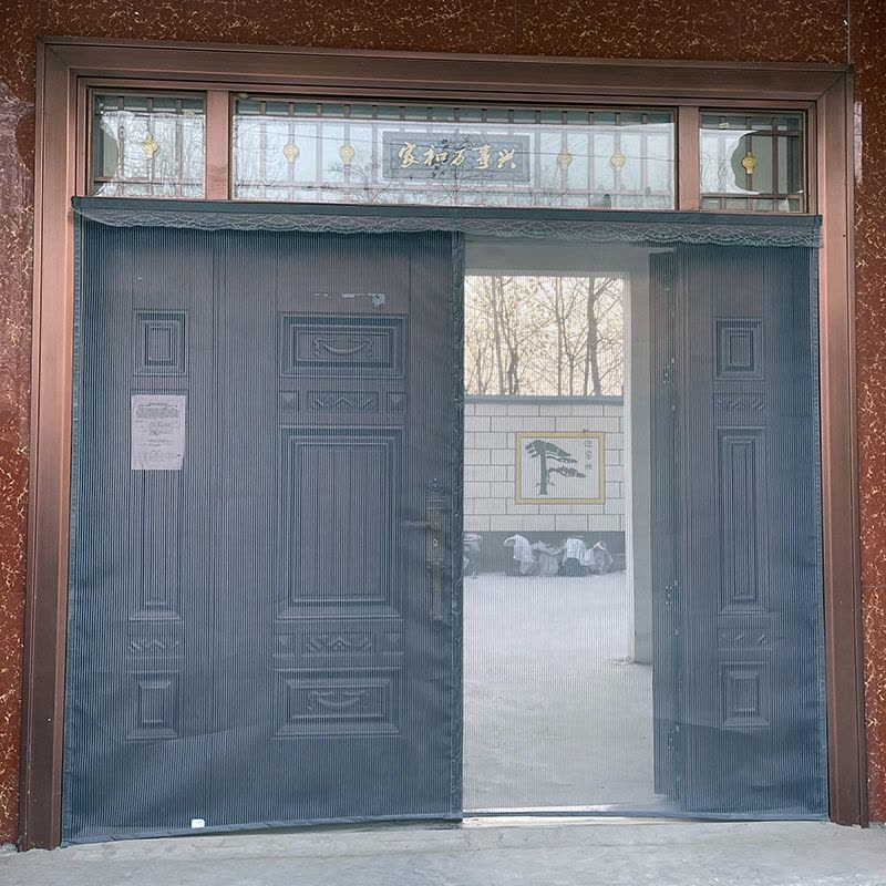 铝合金铁门魔术贴门帘大门免自吸门帘子打孔磁性定制防蚊窗网防蝇图片