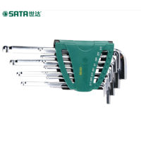 世达(SATA)12件英制加长球头内六角扳手套装 09106