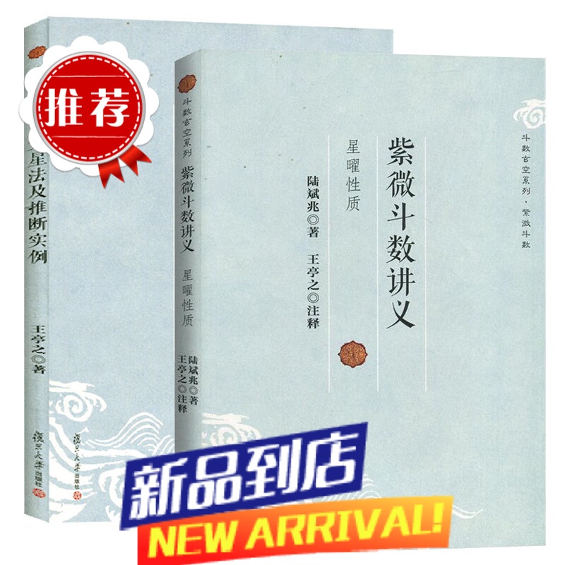 2册 紫微斗数讲义+安星法及推断实例 王亭之详解入门 斗数玄空系列 紫薇斗数入门书 全书解密书复旦