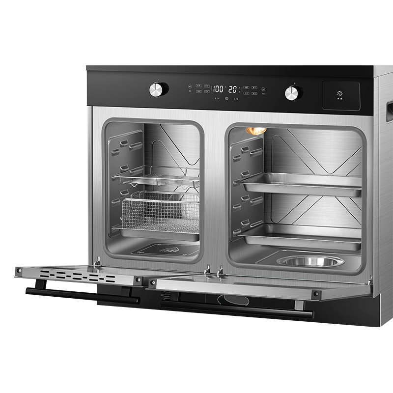 [2025新品]美大(MEIDA)蒸烤分腔集成灶X70-MAX(970XZZK) 变频自清洁 侧吸下排 烟灶套装 液化气