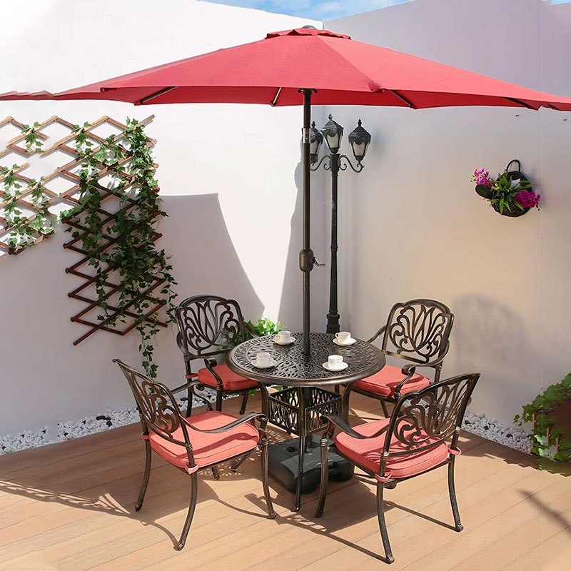 苏宁 质凡 办公家具户外防水阳台庭院休闲铸铝桌椅组合高清大图