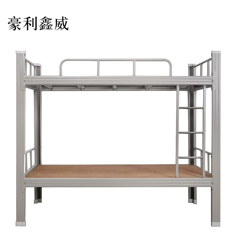 豪利鑫威铁架床钢木床宿舍床灰色加厚型2000X900含床板高清大图